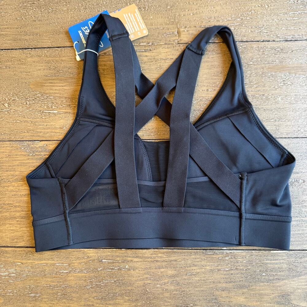 BROOKS Drive Plunge Sports Bra Size XS High Impact Black Compression Running NWT - Picture 2 of 7